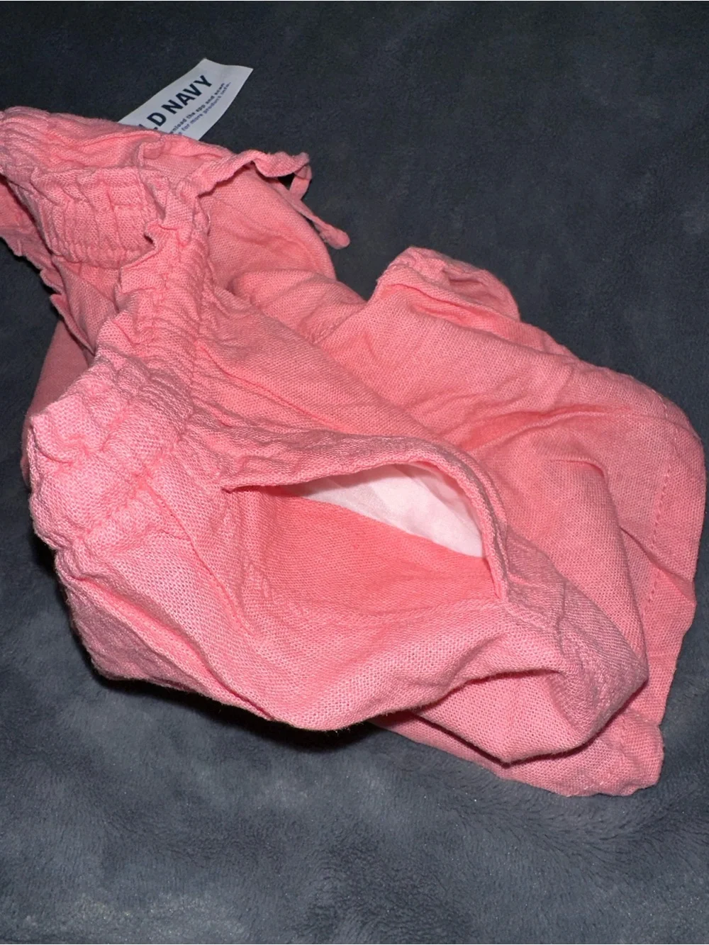 Old Navy toddler girl Pink Drawstring Linen-Blend Shorts